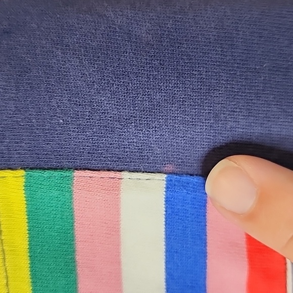Mini Boden Long Sleeve Rainbow Pocket Tee, Kids Size 11-12 - Picture 5 of 5